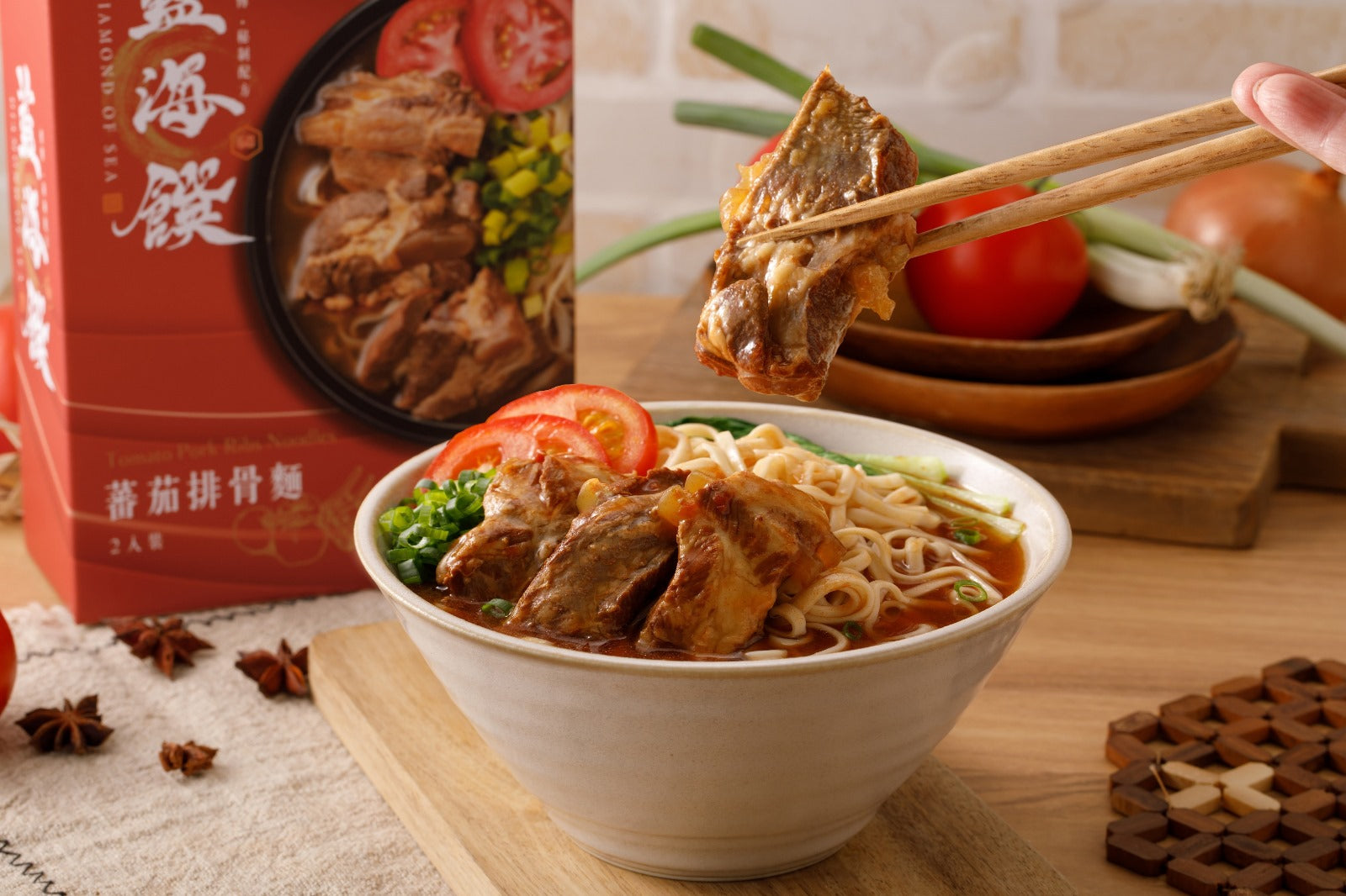 藍海饌-蕃茄排骨麵2入裝