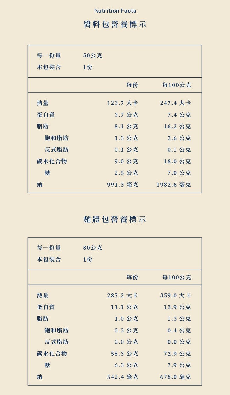 藍海饌-珍珠鮑魚干貝乾拌麵1入裝